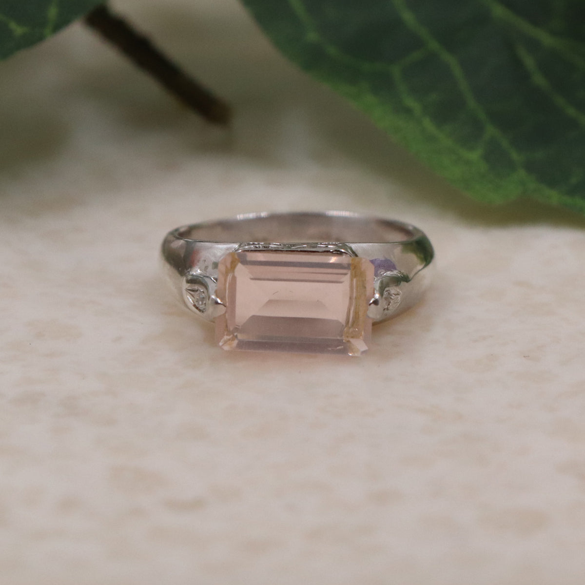 Dainty Rose Quartz Ring