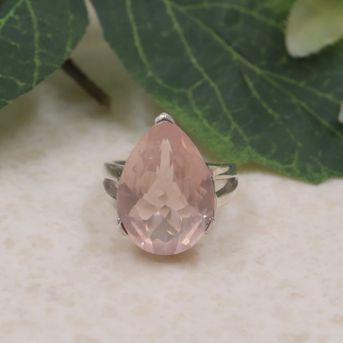 Bold Rose Quartz Cocktail Ring