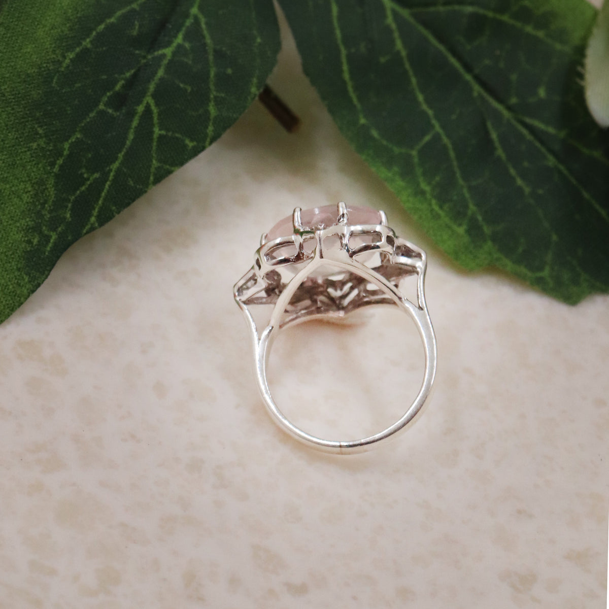 Polished Rose Quartz Ring