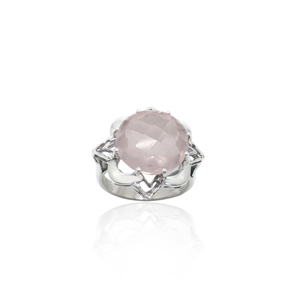 Polished Rose Quartz Ring