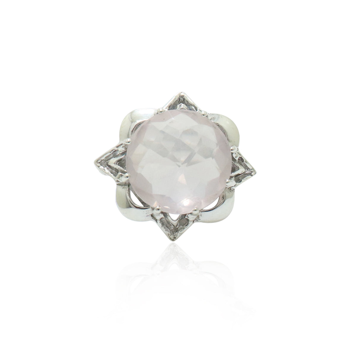 Polished Rose Quartz Ring