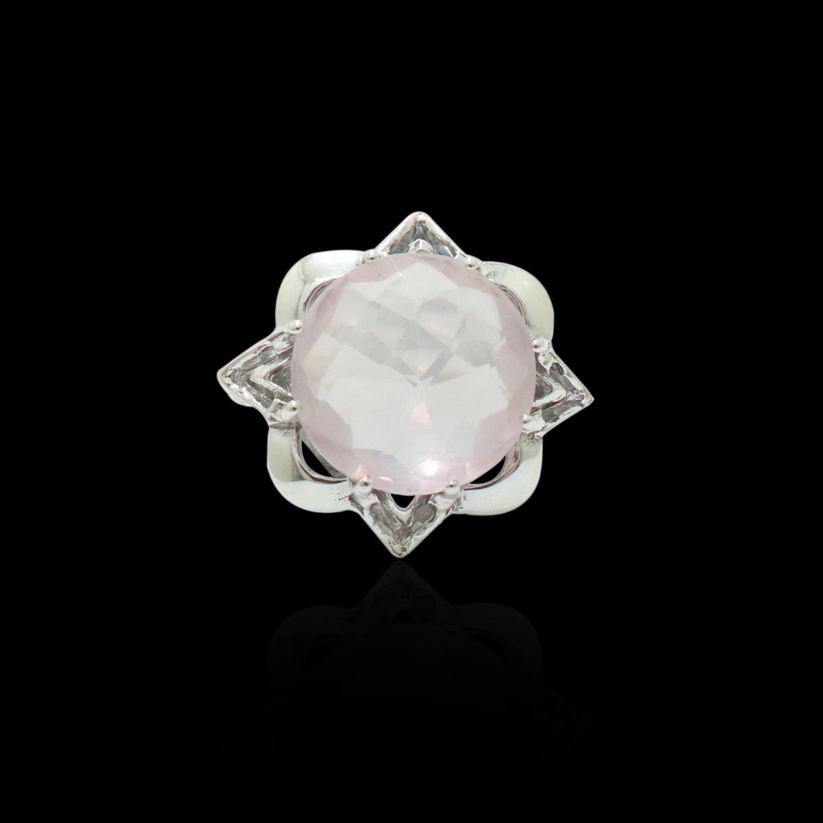 Polished Rose Quartz Ring