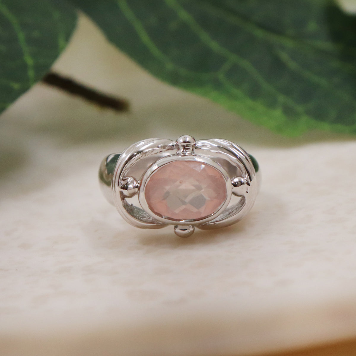 Charming Rose Quartz Ring
