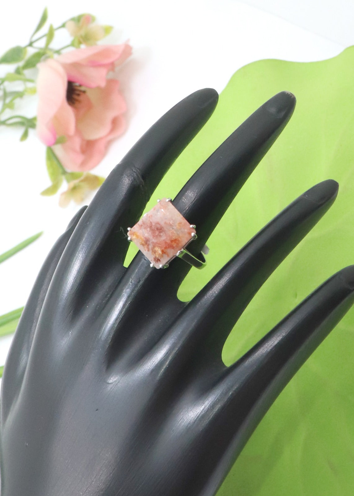 Earthy Wooden Rutile Silver Ring