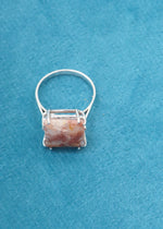 Earthy Wooden Rutile Silver Ring