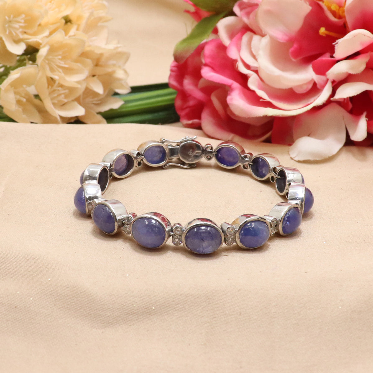 Exquisite Tanzanite & CZ Tennis Bracelet