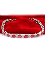 Regal Ruby & CZ Sterling Silver Bracelet