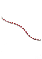 Regal Ruby & CZ Sterling Silver Bracelet