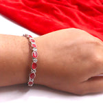 Regal Ruby & CZ Sterling Silver Bracelet