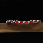 Regal Ruby & CZ Sterling Silver Bracelet