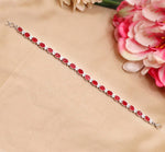 Regal Ruby & CZ Sterling Silver Bracelet