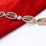 Multicolor Tourmaline & CZ Bracelet