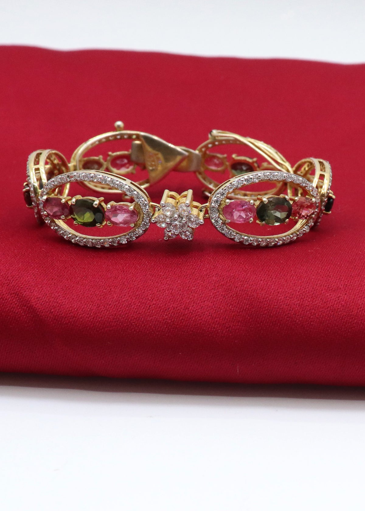 Multicolor Tourmaline & CZ Bracelet