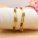 Multi-Gemstone Sterling Silver Bangle