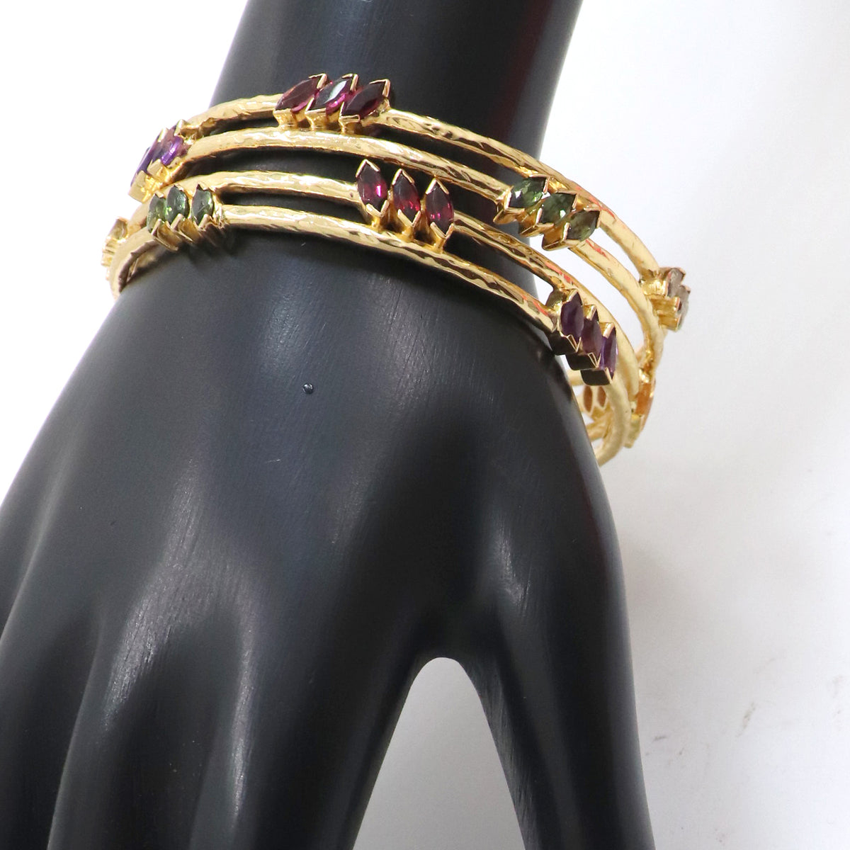 Multi-Gemstone Sterling Silver Bangle