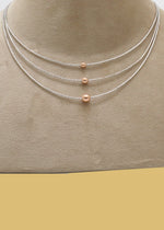Dainty Pearl & Silver Ball Chain Necklace