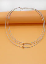 Dainty Pearl & Silver Ball Chain Necklace
