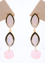 Pearl & Rose Quartz Meena Earrings