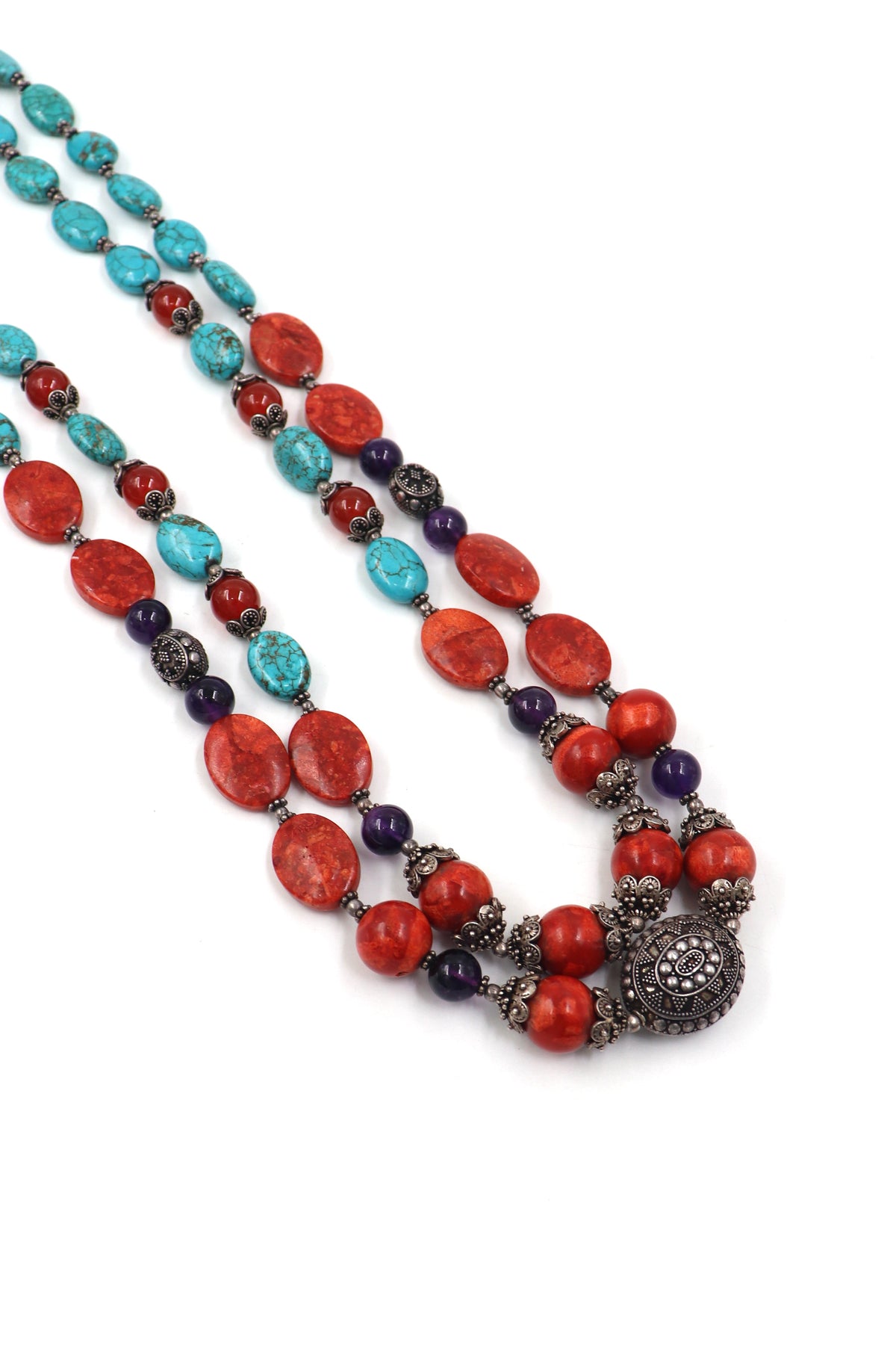 Coral & Turquoise Noble Necklace