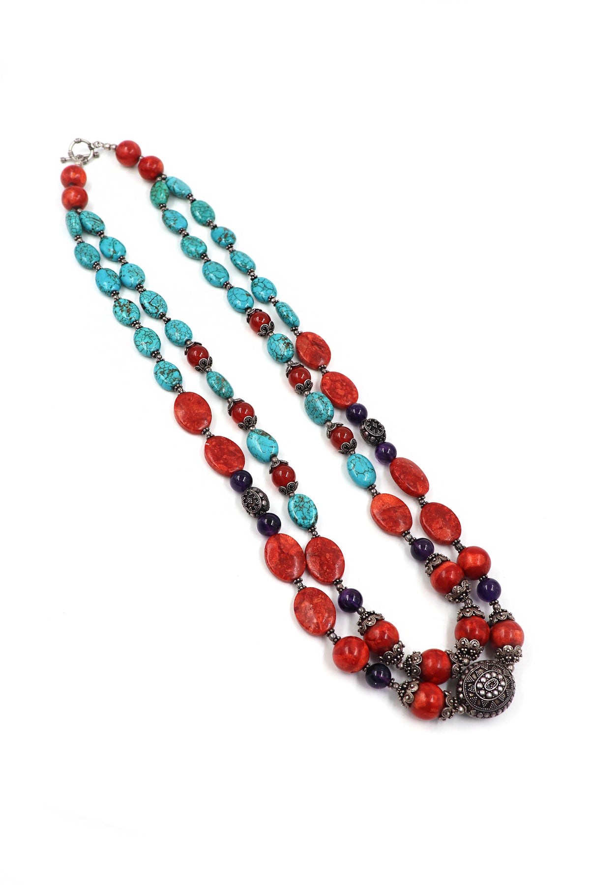 Coral & Turquoise Noble Necklace