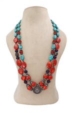 Coral & Turquoise Noble Necklace