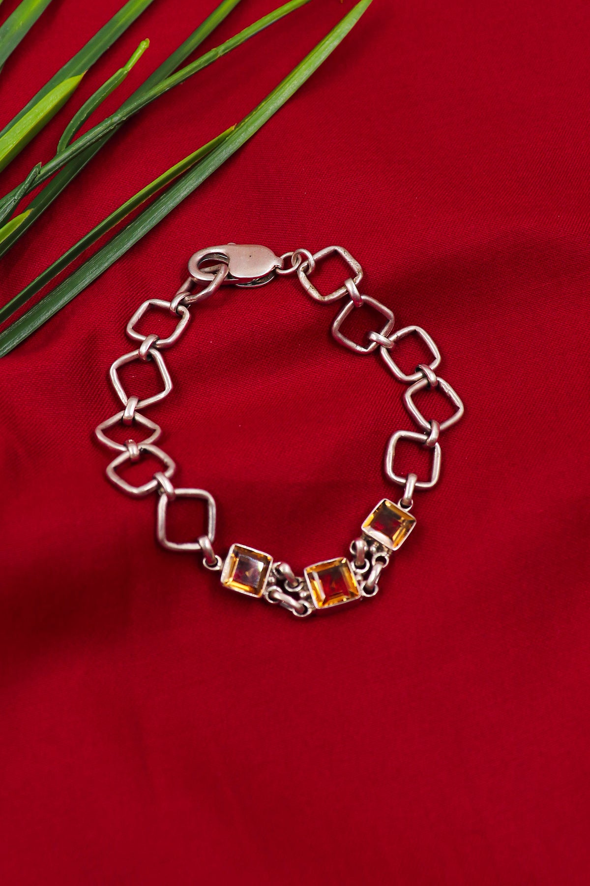 Citrine Regal Silver Bracelet