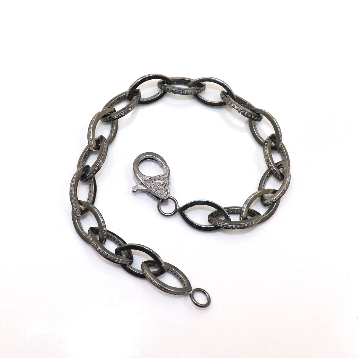 Victorian Silver Gunmetal DiamondBracelet Jewelry VJewels