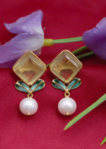 Golden Citrus & Pearl Earrings