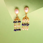 Lapis & Pearl Crown Earring
