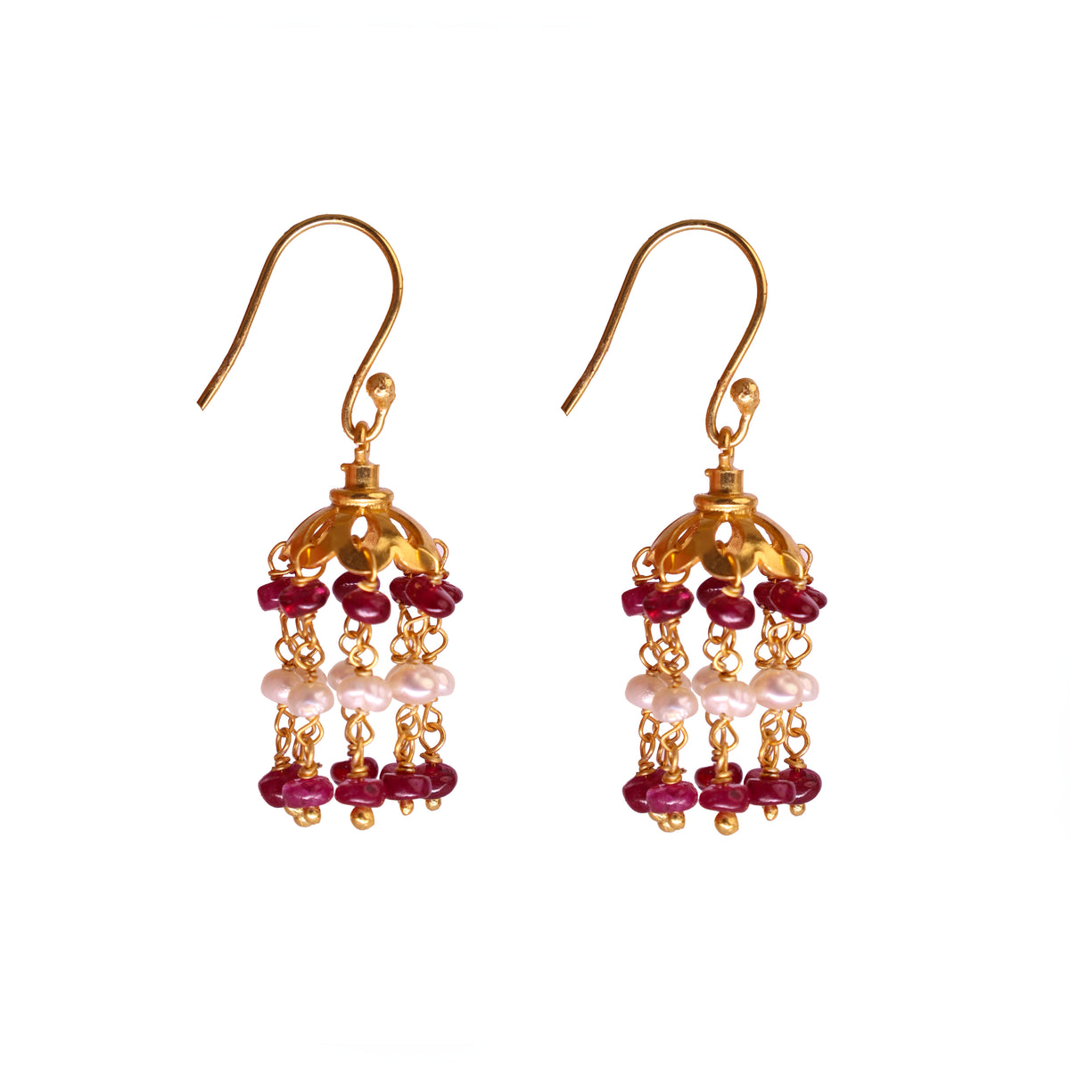 Ruby & Pearl Sovereign Earring