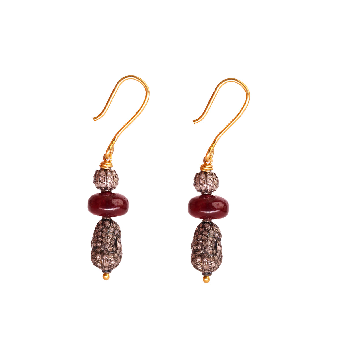 Ruby Diamond Majestic Hook Earring