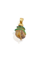 Honey Quartz & Green Vine Pendant