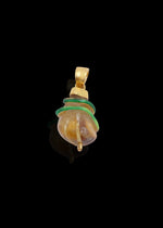 Honey Quartz & Green Vine Pendant