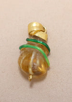 Honey Quartz & Green Vine Pendant