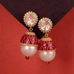 Moissanite Pearl Enamel Silver Stud