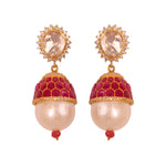 Moissanite Pearl Enamel Silver Stud