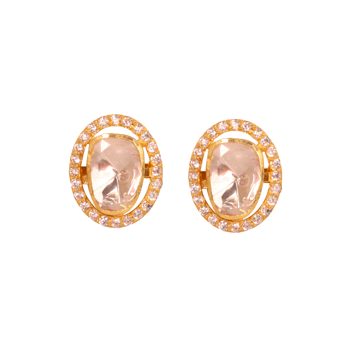 Moissanite Gold Plated Stud I