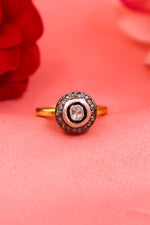 Silver Polki Diamond Royal Ring