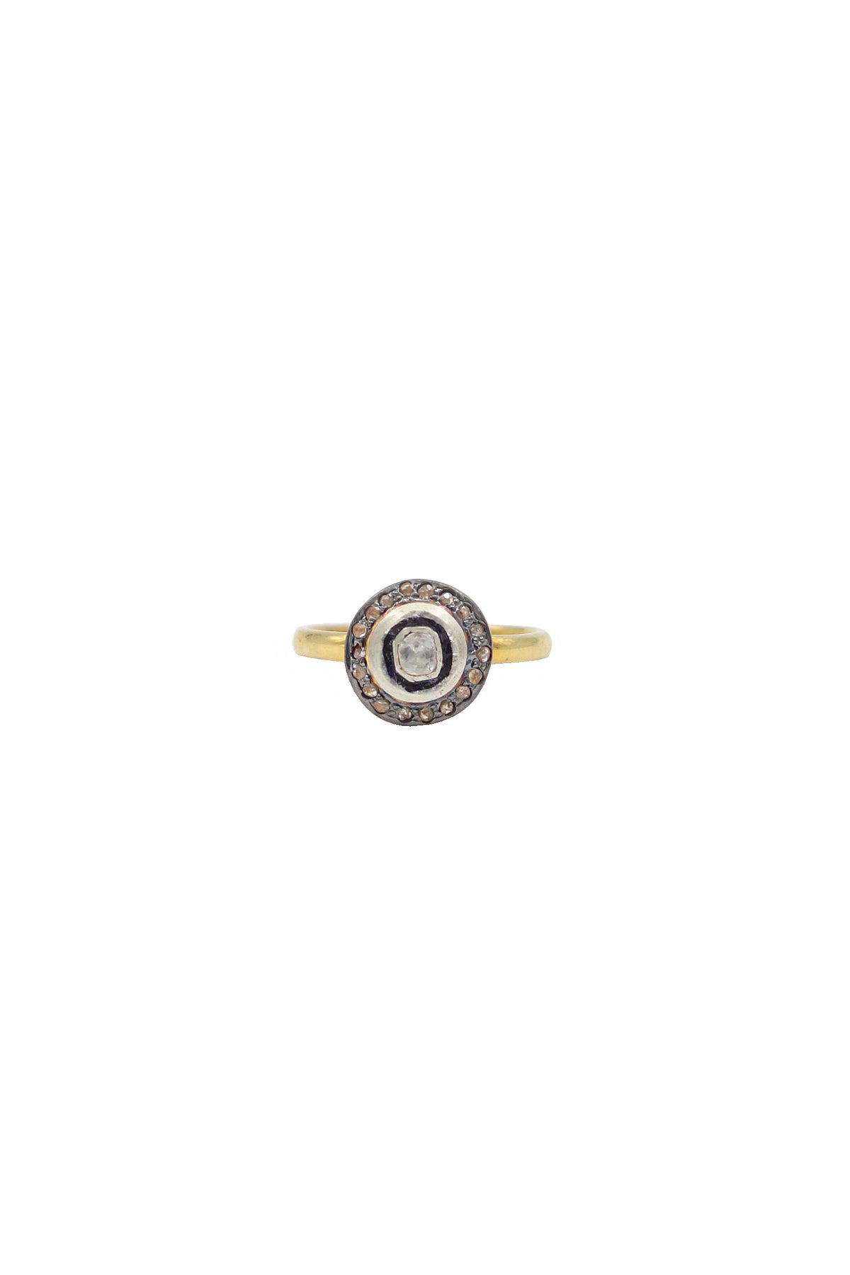 Silver Polki Diamond Royal Ring