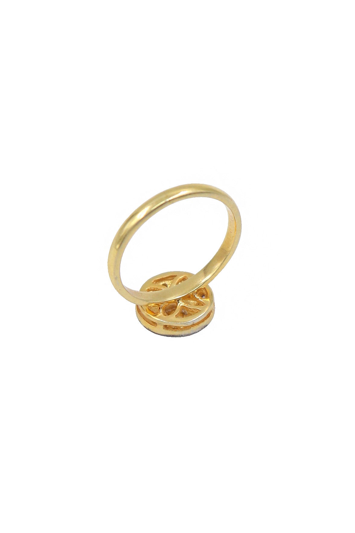 Silver Polki Diamond Royal Ring