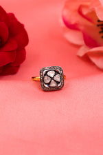 Silver Polki Diamond Imperial Ring