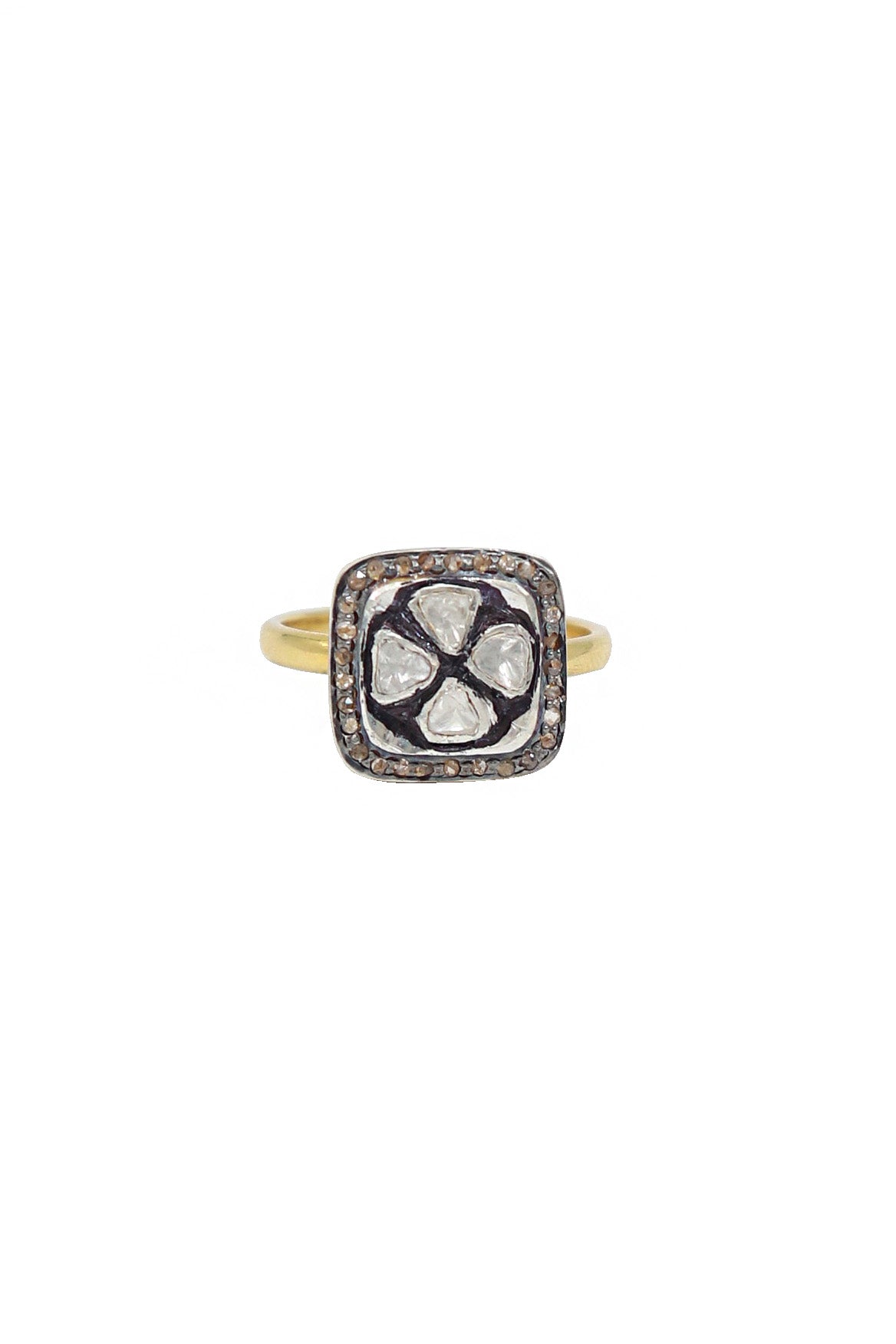 Silver Polki Diamond Imperial Ring