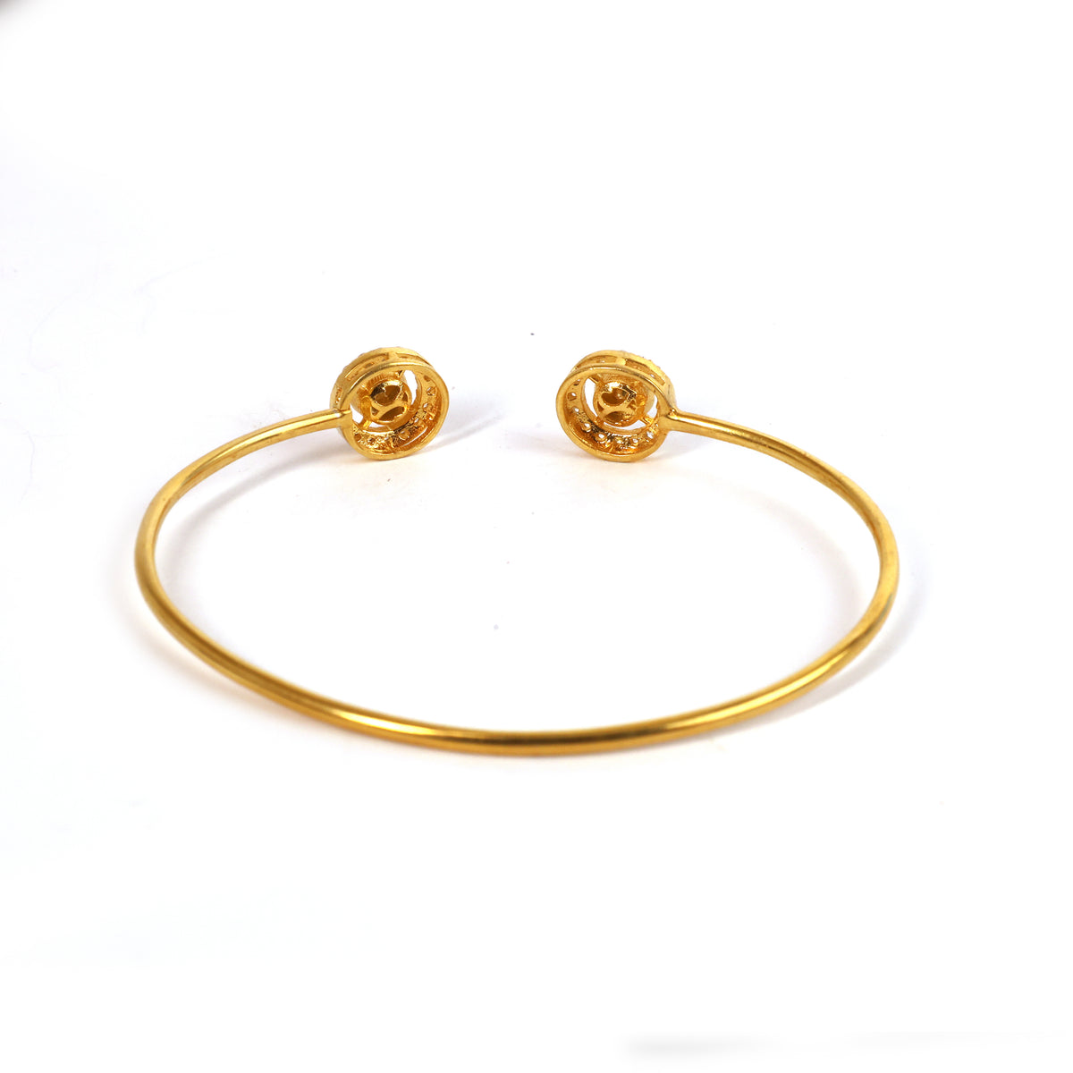 Moissanite Gold Plated Regal Bangle Bracelet II