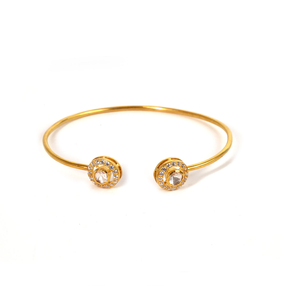 Moissanite Gold Plated Regal Bangle Bracelet II