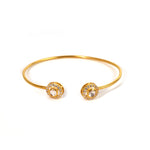 Moissanite Gold Plated Regal Bangle Bracelet II