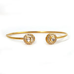 Moissanite Gold Plated Noble Bangle Bracelet I