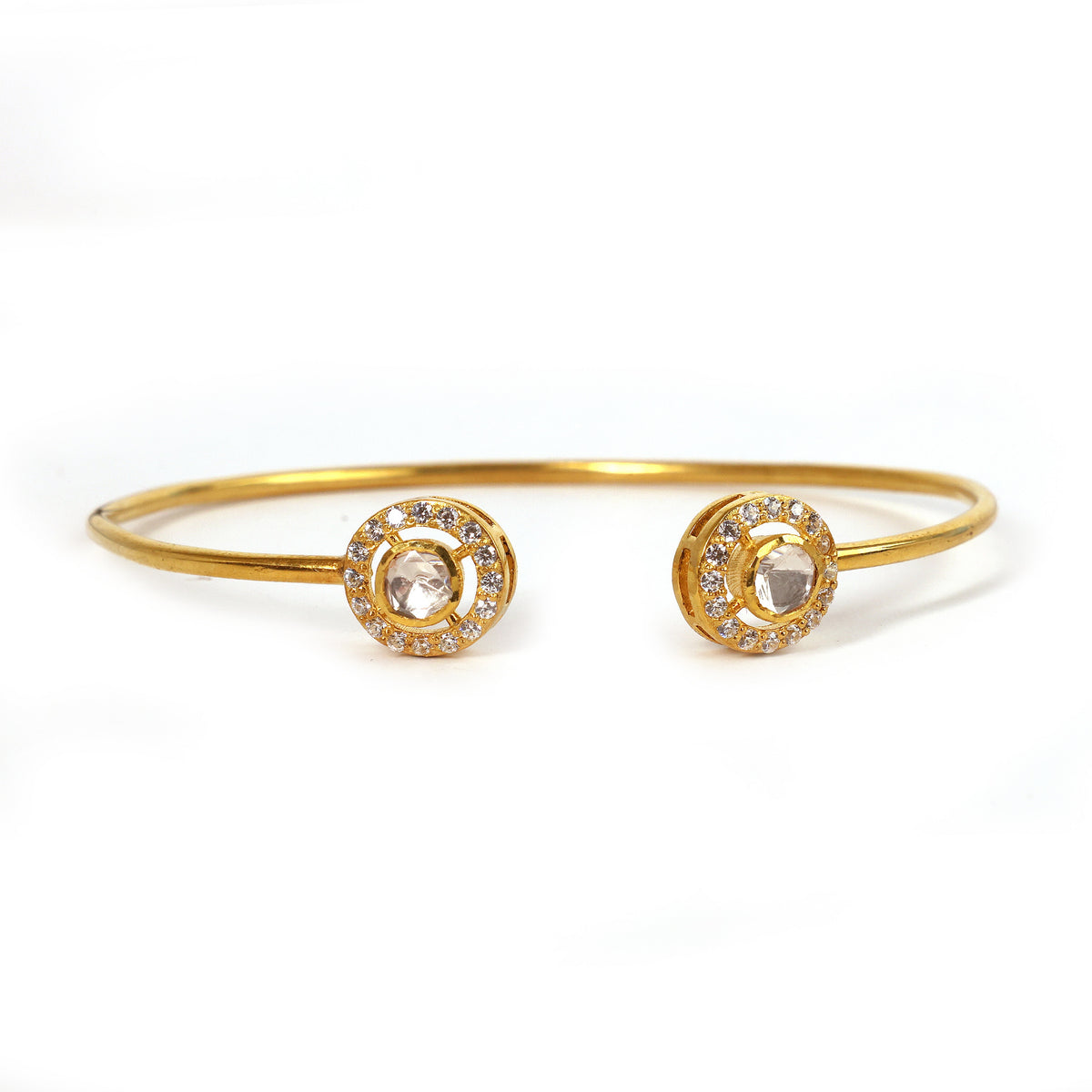 Moissanite Gold Plated Regal Bangle Bracelet II