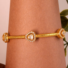 Moissanite Gold Plated Crown Bangle