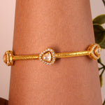 Moissanite Gold Plated Crown Bangle