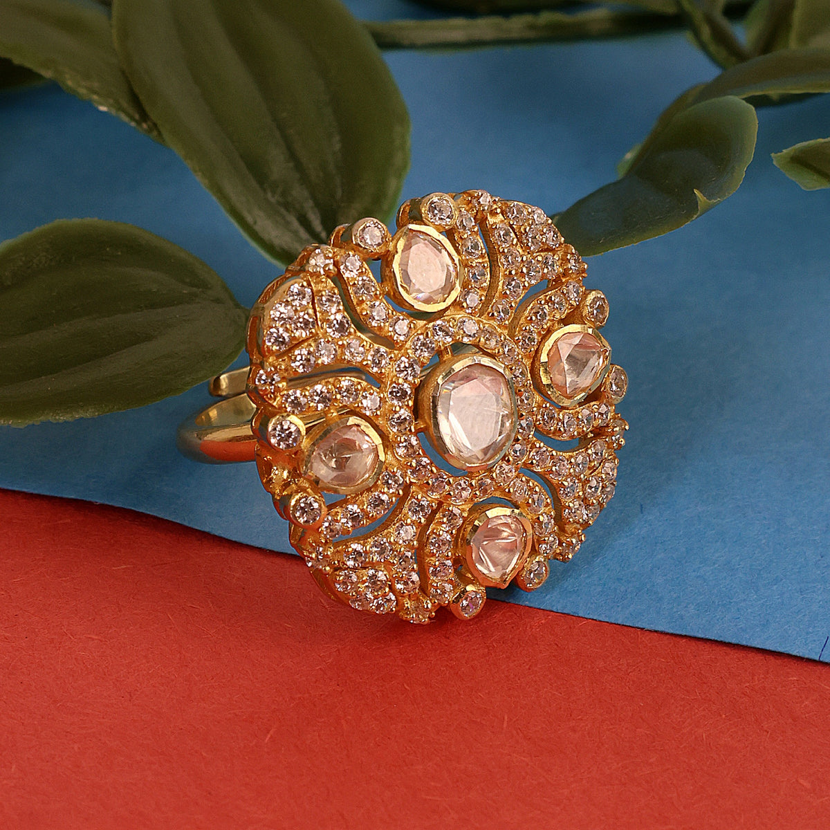 Moissanite Gold Plated Ring I